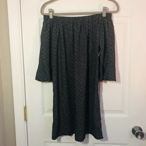 Old Navy Black and White Off the Shoulder Dress